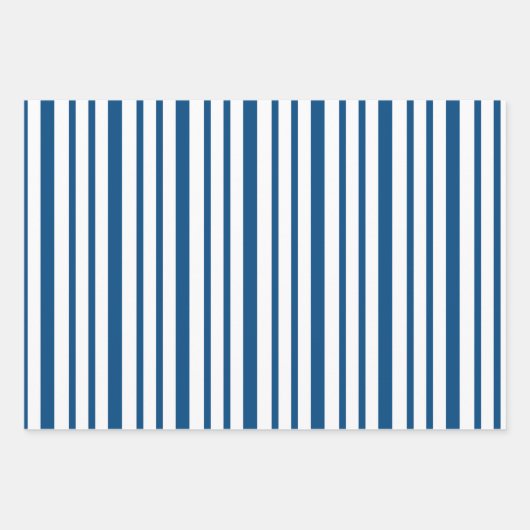 Festive Blue and White Christmas Tree Pattern Inpakpapier Vel (Voorkant 3)