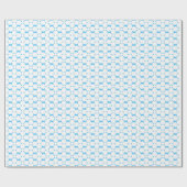 Festive Blue and White Circles Baby shower Cadeaupapier (Vlak)