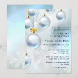 Festive Blue Kerstmis Corporate Holiday in Kaart