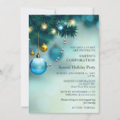 Festive Blue Kerstmis Corporate Holiday Party Kaart (Voorkant)