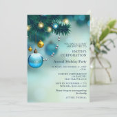 Festive Blue Kerstmis Corporate Holiday Party Kaart (Staand voorkant)