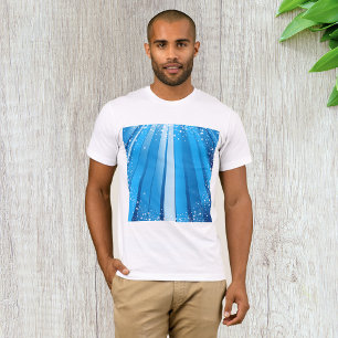 Festive Blue Light Rays Mannen T-Shirt
