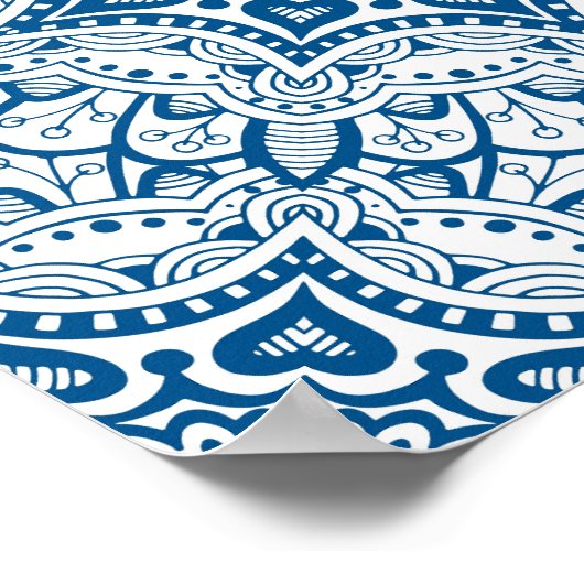 Festive Blue Mandala Poster (Hoek)