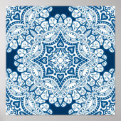 Festive Blue Mandala Poster (Voorkant)