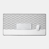 Festive Blue Overlapping Oval Waves Patroon Bureaumat (Keyboard & Muis)