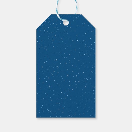 Festive Blue Paars-White-kerstinkern Cadeaulabel (Achterkant)