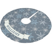 Festive Blue Snowflake-kerstfamilienaam Kerstboom Rok (Gekanteld)