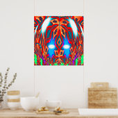 Festive blue star art poster (Keuken)