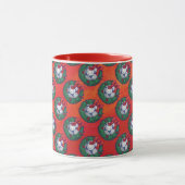 Festive Blue, White Voetbal Pattern op Red Mok (Midden)