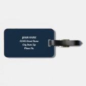 Festive Blue Winter Snow Village Bagagelabel (Achterkant horizontaal)