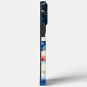 Festive Blue Winter Snow Village Case-Mate iPhone Case (Achterkant / Rechts)