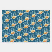 Festive Blue & Yellow Tropical Fish gecoördineerd Inpakpapier Vel (Voorkant 3)