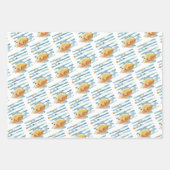 Festive Blue & Yellow Tropical Fish gecoördineerd Inpakpapier Vel (Voorkant)