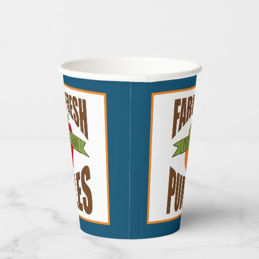 Festive "Boerderij Fresh" appels en pompoenen Papieren Bekers (Rechts)