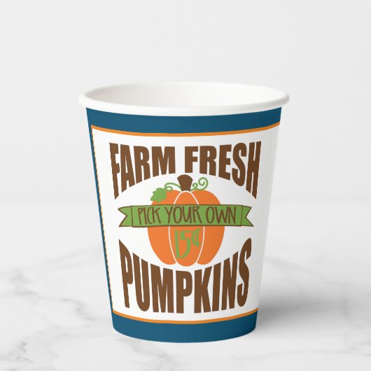 Festive "Boerderij Fresh" appels en pompoenen Papieren Bekers (Voorkant)