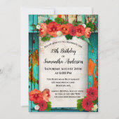 Festive Bohemian Floral Birthday Uitnodiging (Voorkant)