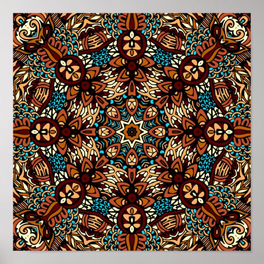 Festive Bohemian Mandala Poster (Voorkant)