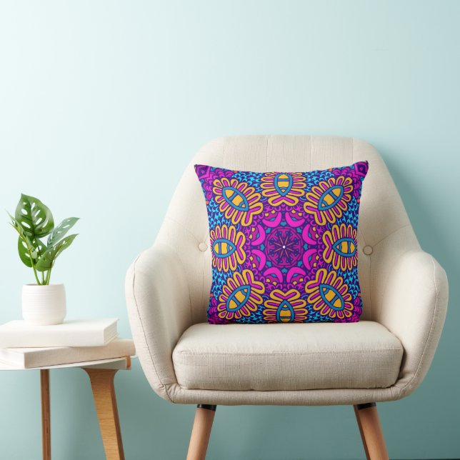 Festive Boho Mandala Pattern Kussen (Stoel)