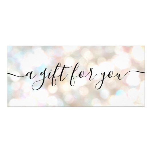 Festive Bokeh Glitter Script Cadeaucertificaat Reclamekaart (Voorkant)