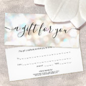 Festive Bokeh Glitter Script Cadeaucertificaat Reclamekaart