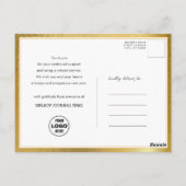 Festive Bokeh Gold Confetti Elegant Black Business Briefkaart (Achterkant)