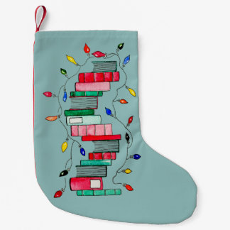 Festive Book Stack - Green Background Kleine Kerstsok