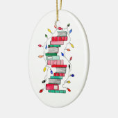 Festive Book Stack Keramisch Ornament (Links)