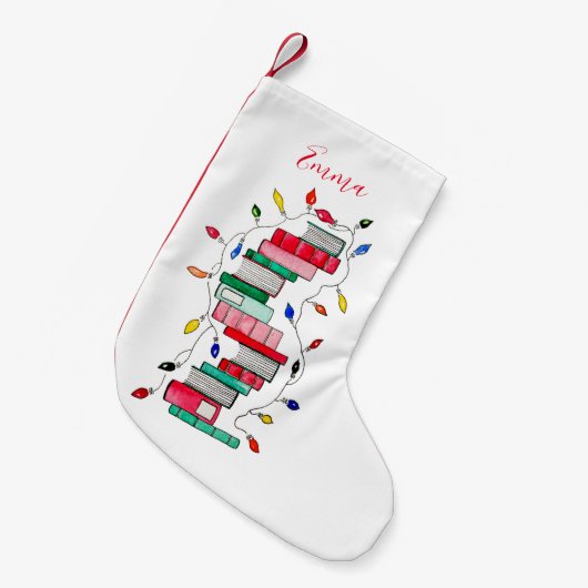 Festive Book Stack - Personeel Kleine Kerstsok (Voorkant (Hangend))