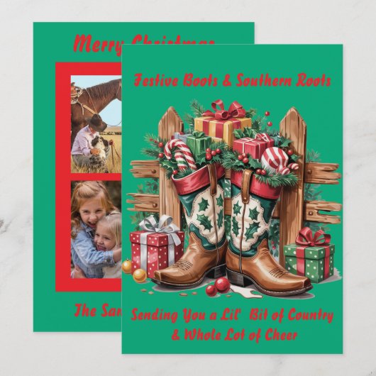 Festive Boots Feestdagenkaart (Voorkant / Achterkant)