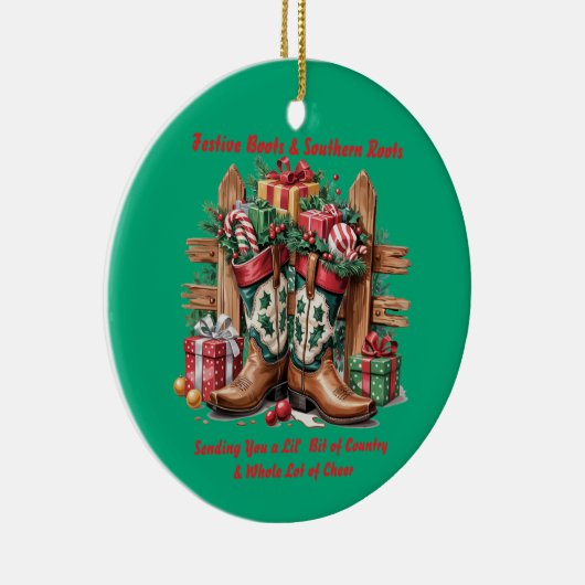 Festive Boots Keramisch Ornament (Rechts)