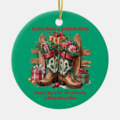 Festive Boots Keramisch Ornament (Voorkant)
