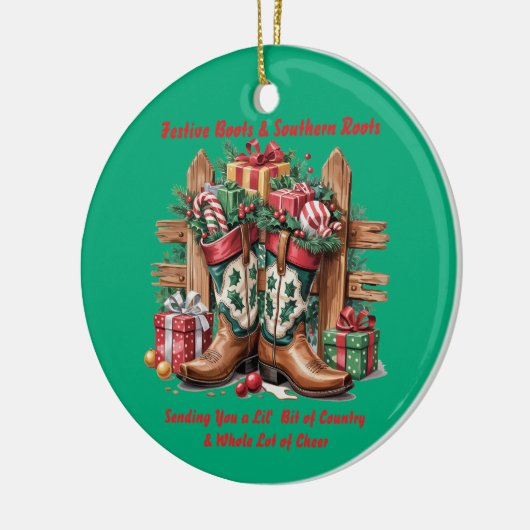 Festive Boots Keramisch Ornament (Links)