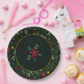 Festive Botanical Christmas Plate  Papieren Bordje (Feest)