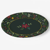 Festive Botanical Christmas Plate  Papieren Bordje (Gekanteld)