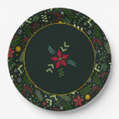 Festive Botanical Christmas Plate  Papieren Bordje (Voorkant)
