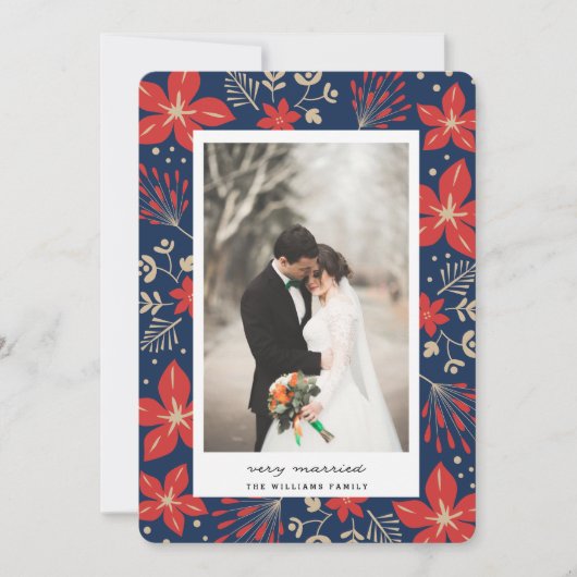 Festive Botanical Holiday Photo Card Feestdagenkaart (Voorkant)