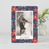 Festive Botanical Holiday Photo Card Feestdagenkaart (Staand voorkant)