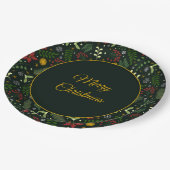 Festive Botanical Merry Christmas Plate  Papieren Bordje (Gekanteld)