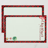 Festive Botanical Rustic Christmas Red Green Plaid Briefpapier (Voorkant / Achterkant)