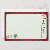 Festive Botanical Rustic Christmas Red Green Plaid Briefpapier (Voorkant)