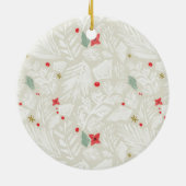 Festive botanische foto van ivoor keramisch ornament (Achterkant)