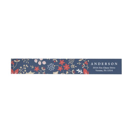 Festive Botantical Holiday Address Wrap Labels Omwikkelbaar Adreslabel (Individueel)
