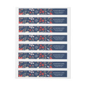 Festive Botantical Holiday Address Wrap Labels Omwikkelbaar Adreslabel (Vel)