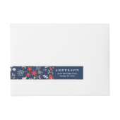 Festive Botantical Holiday Address Wrap Labels Omwikkelbaar Adreslabel (Voorkant)