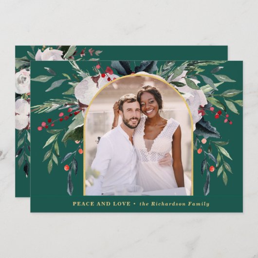 Festive Bounty | Foto: Greenery en Berries One Feestdagenkaart (Voorkant / Achterkant)