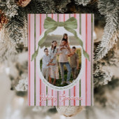 Festive Bow Photo Christmas Cards Feestdagenkaart