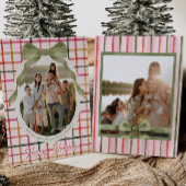 Festive Bow Photo Christmas Cards Feestdagenkaart