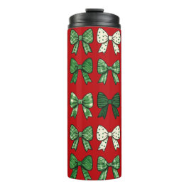 Festive Bows Christmas Tumbler for Gift Lovers Thermosbeker