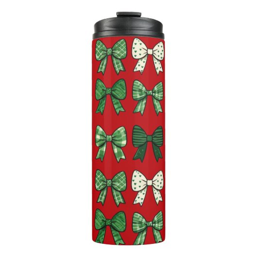 Festive Bows Christmas Tumbler for Gift Lovers Thermosbeker (Voorkant)