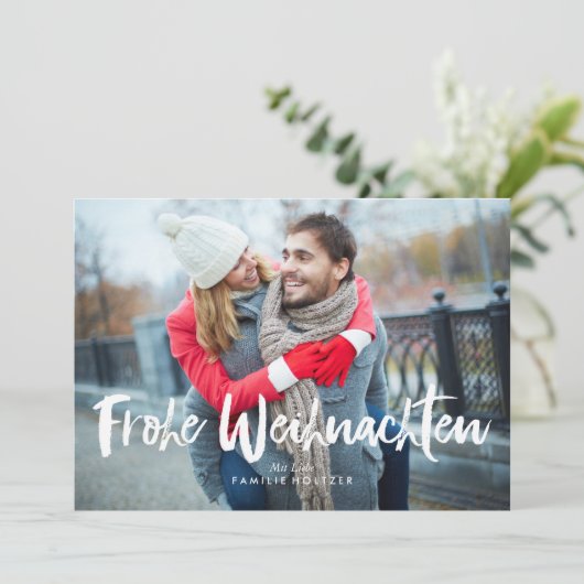 Festive Bows Frohe Weihnachten Feestdagenkaart (Staand voorkant)